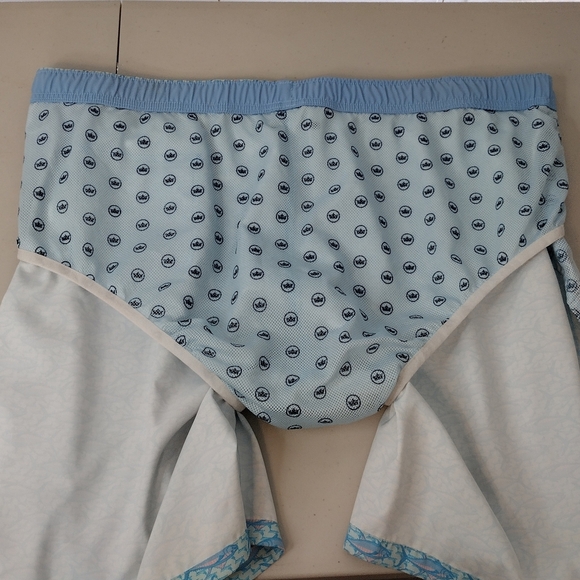Peter Millar Blue Aquatic Fish Print Elastic Waistband Board Shorts Sz XXL - Picture 9 of 15